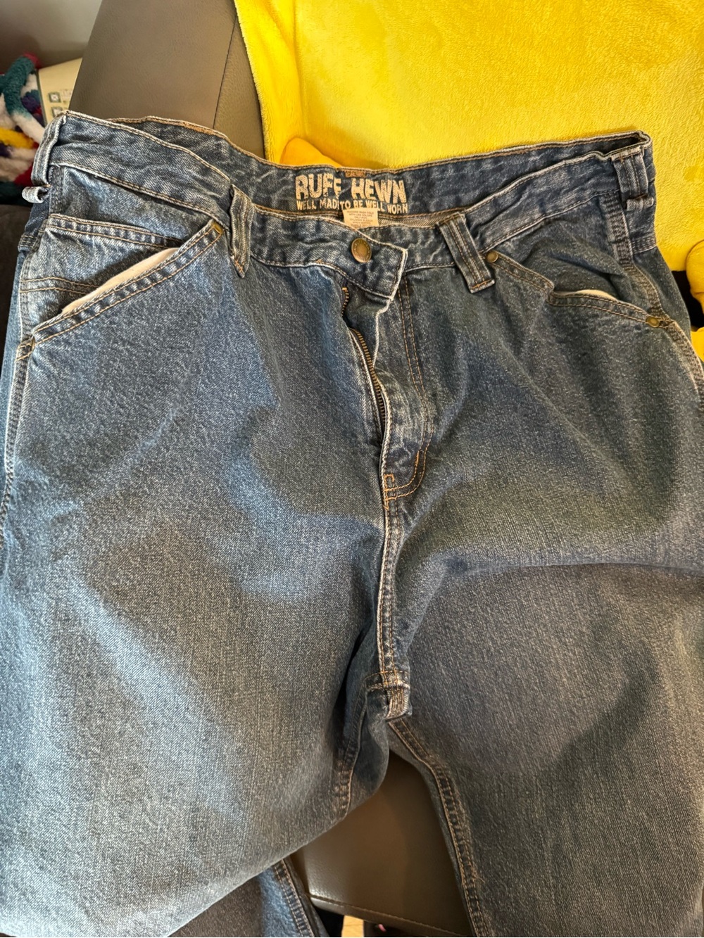Ruff Hewn Men's Relaxed Dark Blue Denim Jeans